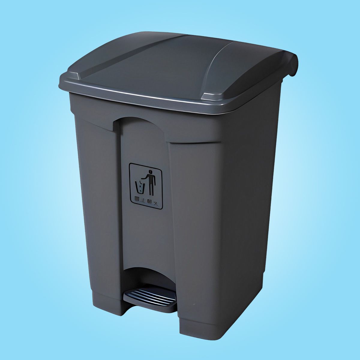 TOPBINS DUSTBIN WITH COVER PEDAL TRASH BIN 45L (ALL COLOR)