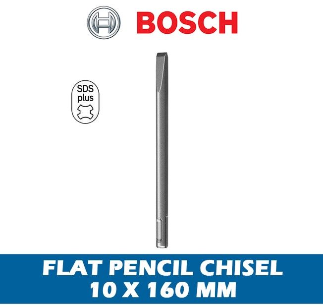 10p 10x160mm Flat Pencil SDS+ Bosch Chisel 2608690122