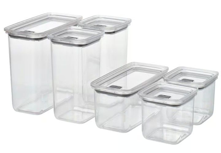 Others *KORALLVIPPADry food jar with lid, set of 6, transparent