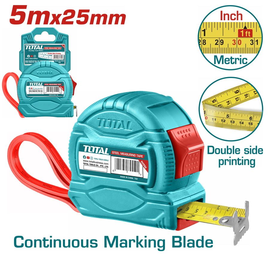 Total Steel Measuring Tape 5meter x 25mm