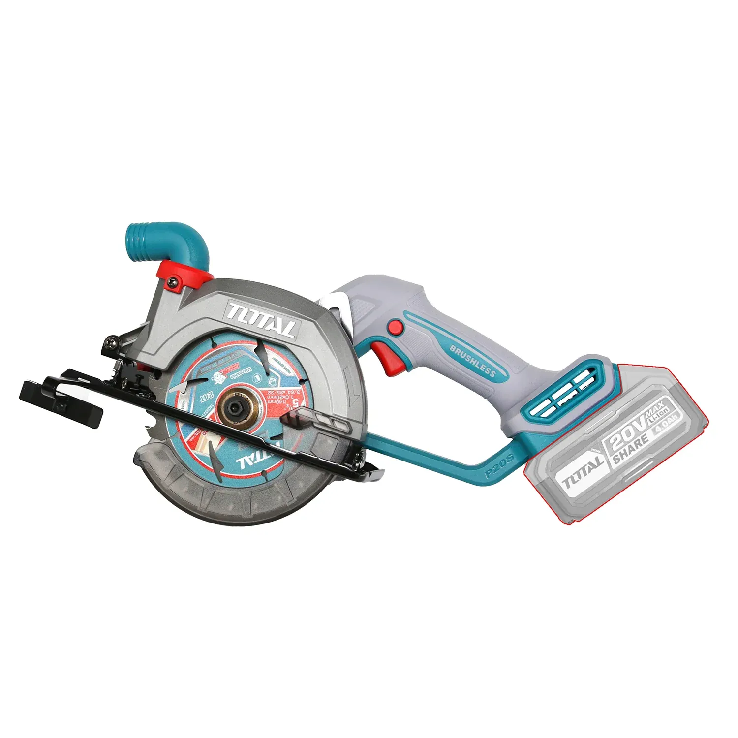 TOTAL - P20S Li-Ion Circular Saw (T-TSLI1402) -Bare Tool Only & Combo Set / Cordless Circular Saw / Circular Saw / Power Saw / Cutting Saw / Power Tool / Saw / P20 Series