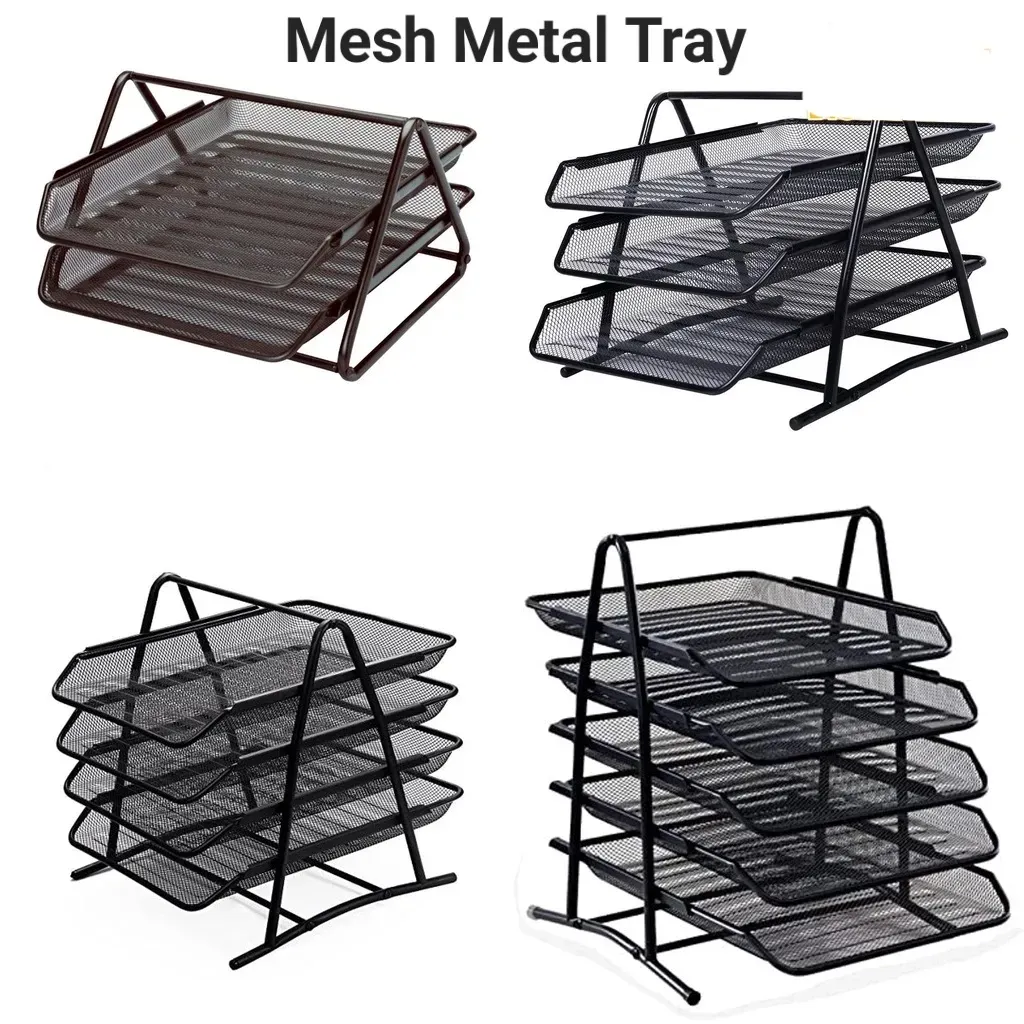 METAL MESH A4 DOCUMENT TRAY 3-TIER DESK