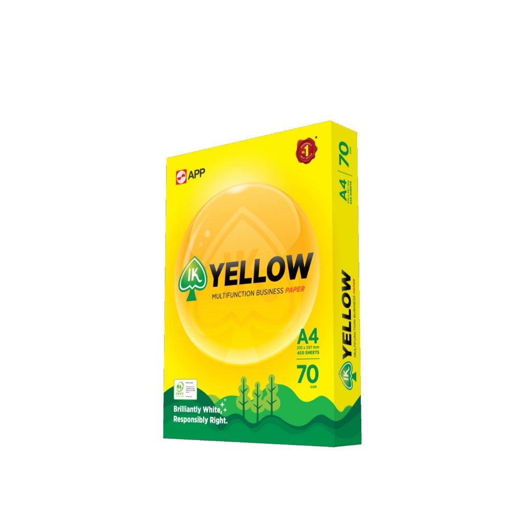A4 Paper Ik Yellow 70gsm 450 sheets in box ( 10 reams)