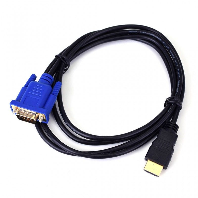 1 Meter (HDTV) HDMI to VGA D-SUB Male Video Adapter Cable Lead Untuk HDTV PC Computer Monitor