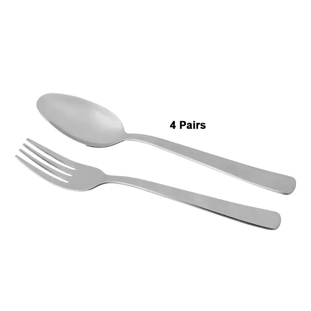 QP STAINLESS STEEL WITH PRINTING 4 COMPARTMENS WITH SPOON, FORK 28"(L) X 20" (W) X 7.5"(H)