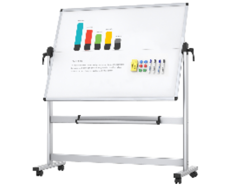 PAPAN PUTIH MAGNETIC BERODA (TWO-SIDED MAGNETIC WHITE BOARD WITH MOBILE STAND) 4”x 8”