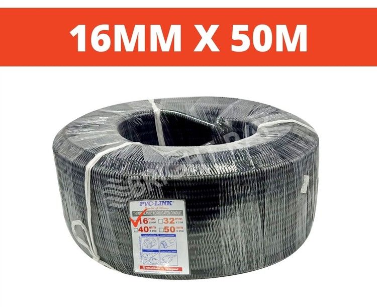 16MMPVC FLEXIBLE HOSE HDPE Corrugated Conduit Electric Wires Cover Flexible Conduit Wire Harness Wrap Size : 16mmx50m