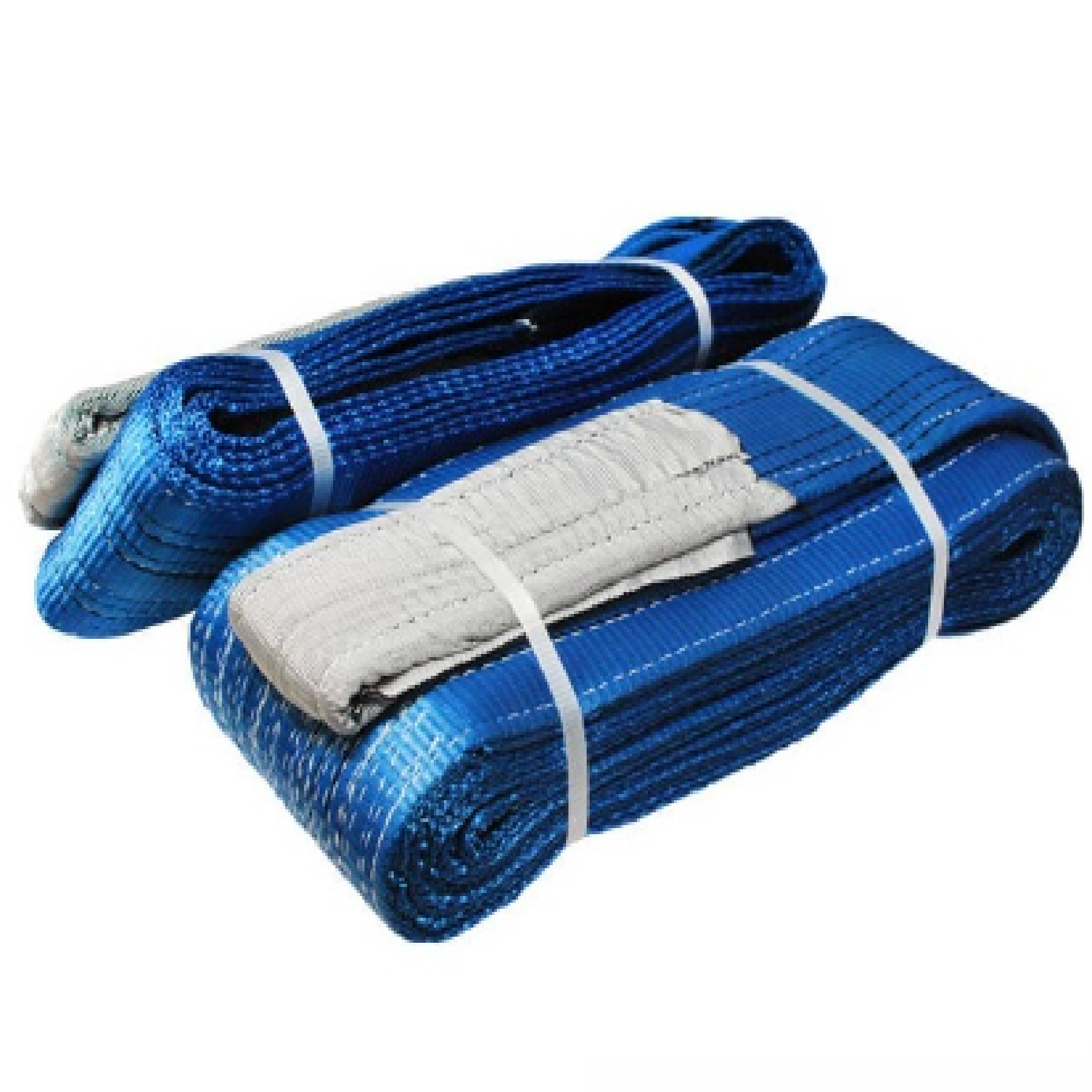 Warrior Double Ply Polyester Flat Webbing Sling 8TON x 5M (L) with Reinforced Lifting Eyes (Blue Marking)
