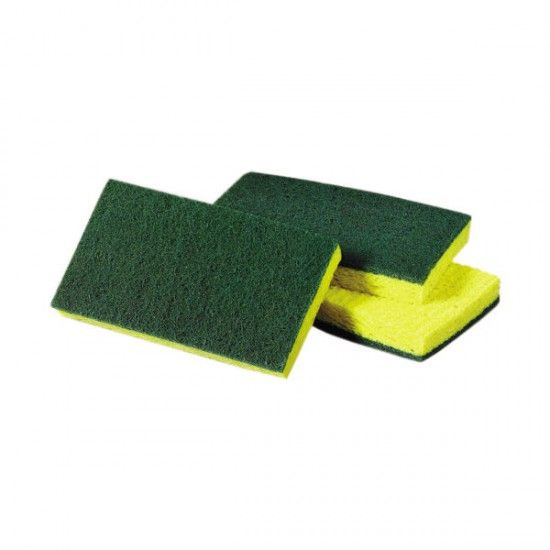 QP SCOURING PAD WITH SPONGE (1X3)