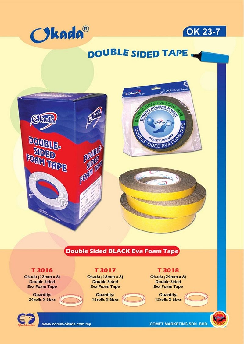 OKADA Double Side Eva Foam Tape Black 12mm x 8m /Okada /Double Sided /Eva Foam Tape /Black Foam Tape /Okada Double Sided Eva Foam Tape