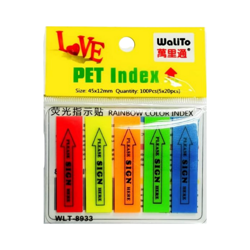 QP Walito Arrow Please Sign Here Colour Tape Flag WLT-8933 45x12mm (5x20pcs)