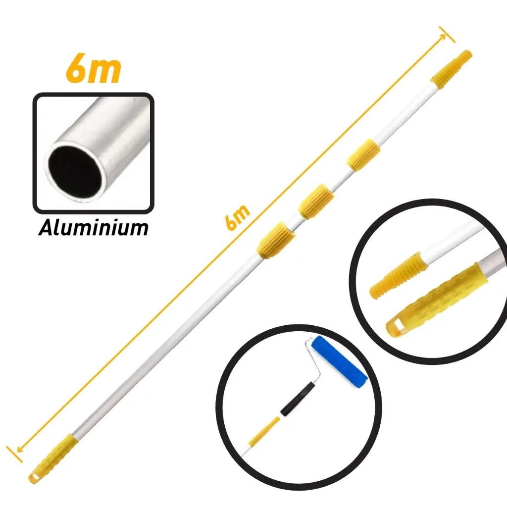 Adjustable Brush Paint Telescopic Aluminium Extension Pole Painting Roller Rod Tangkai Berus Cat (6m)