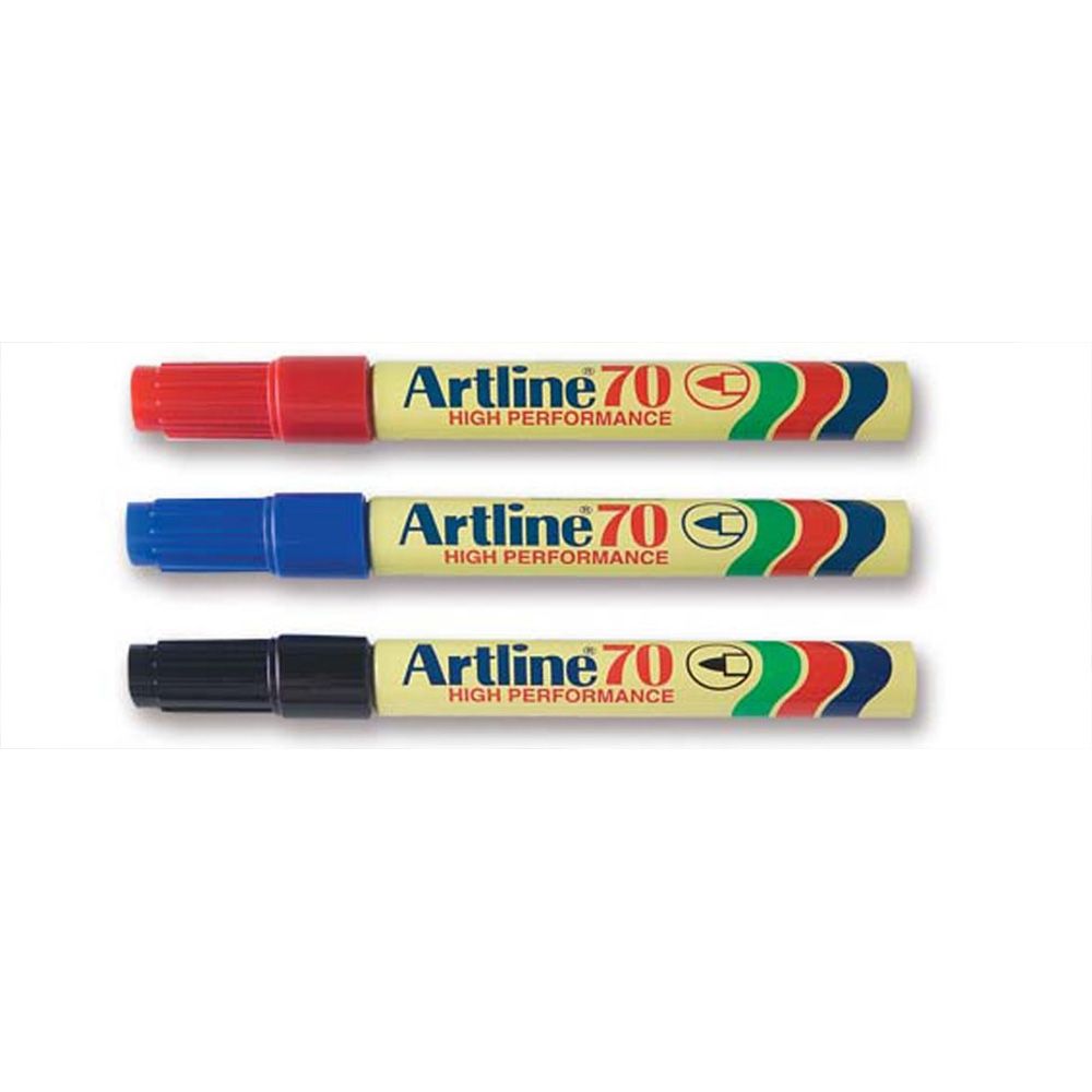 Artline 70 Bullet Tip Permanent Marker - Black / Blue / Red (Sabah)