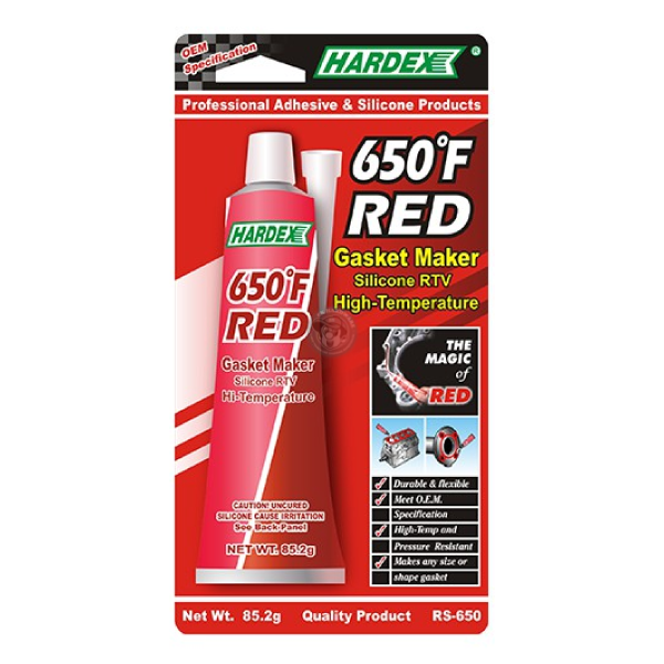 RTV Silicone Gasket Maker, Hardex RS-650 Red, 85.2g