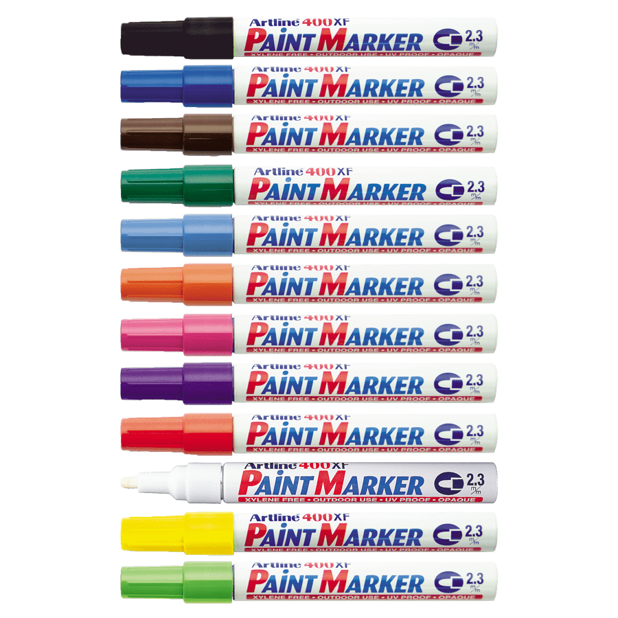 Artline Paint Marker Pen - 400XF (2.3mm) / Pen Cat Berwarna / Cat Marker Pen # Fast Drying # Apply On Surface Steel - Rubber - Plastik - Glass - Timber - Stone Concrete # RP0551 ( KTT : 1 Batang )