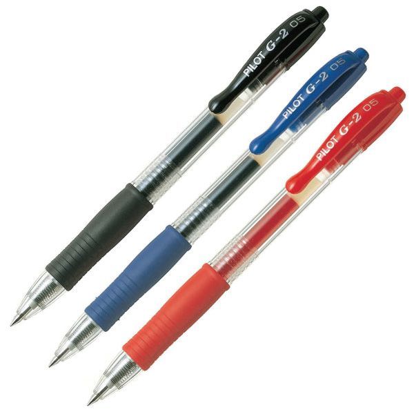 Pilot Pen G2 0.5 Gel Ink- Black/Blue/Red