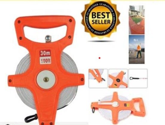 Measuring Tape 30m With 2 Reading Cm/Inch / Surveyor's Tape Measure Reel With End Hook Pita pengukur