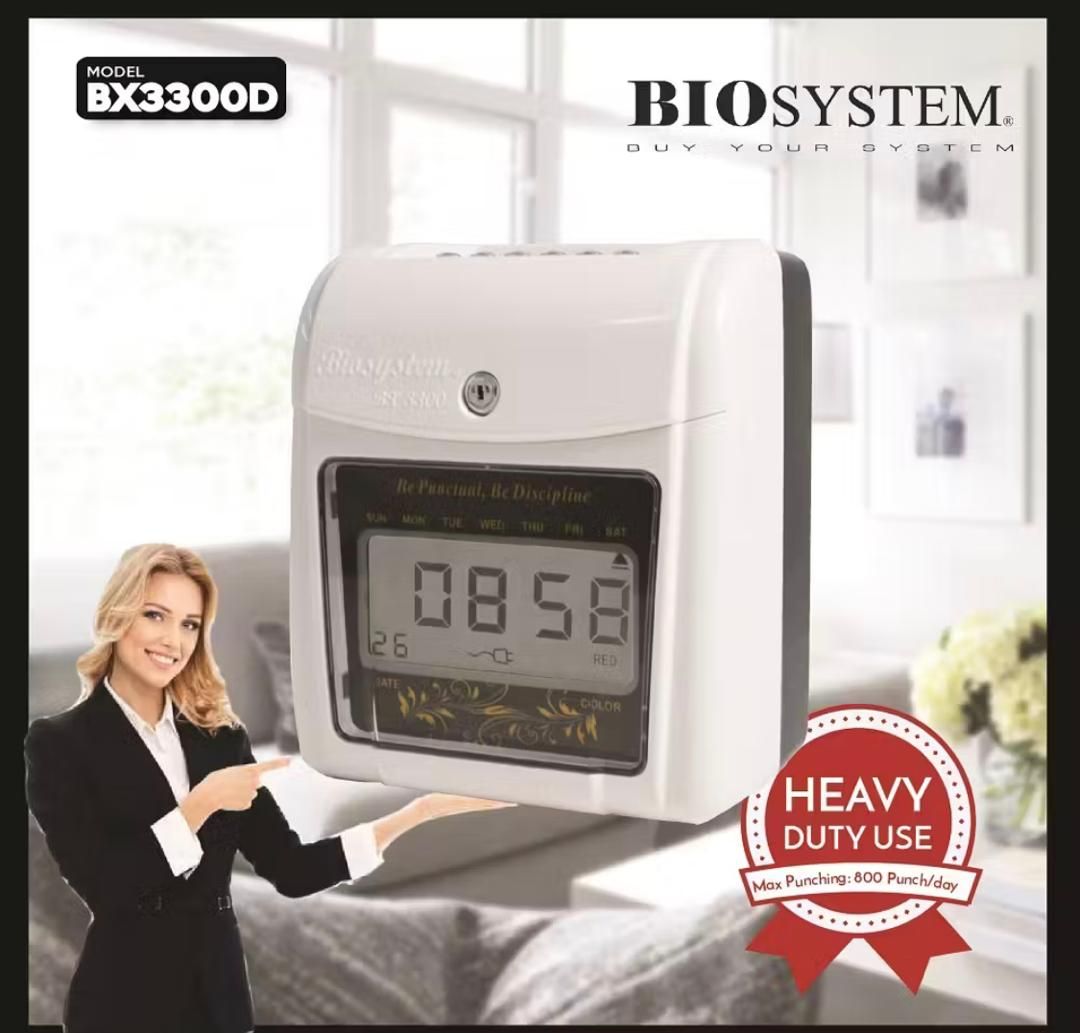 BIOSYSTEM BX3300D HEAVY DUTY TIME RECORDER PUNCH CARD MACHINE