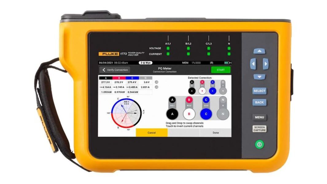 Others *Fluke 1777 Power Quality Analyser, 3-Phase, 6000A Max, 1000V dc Max