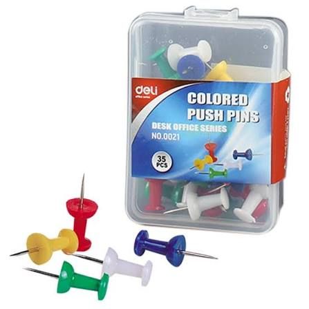 Multi-colored Push Pin - 35pcs/box