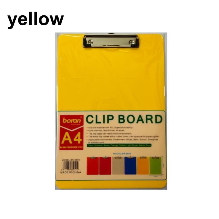 PP Plastic Color Clipboard BR-9808 1pc A4 Paper Document Organizer Writing Marking Board