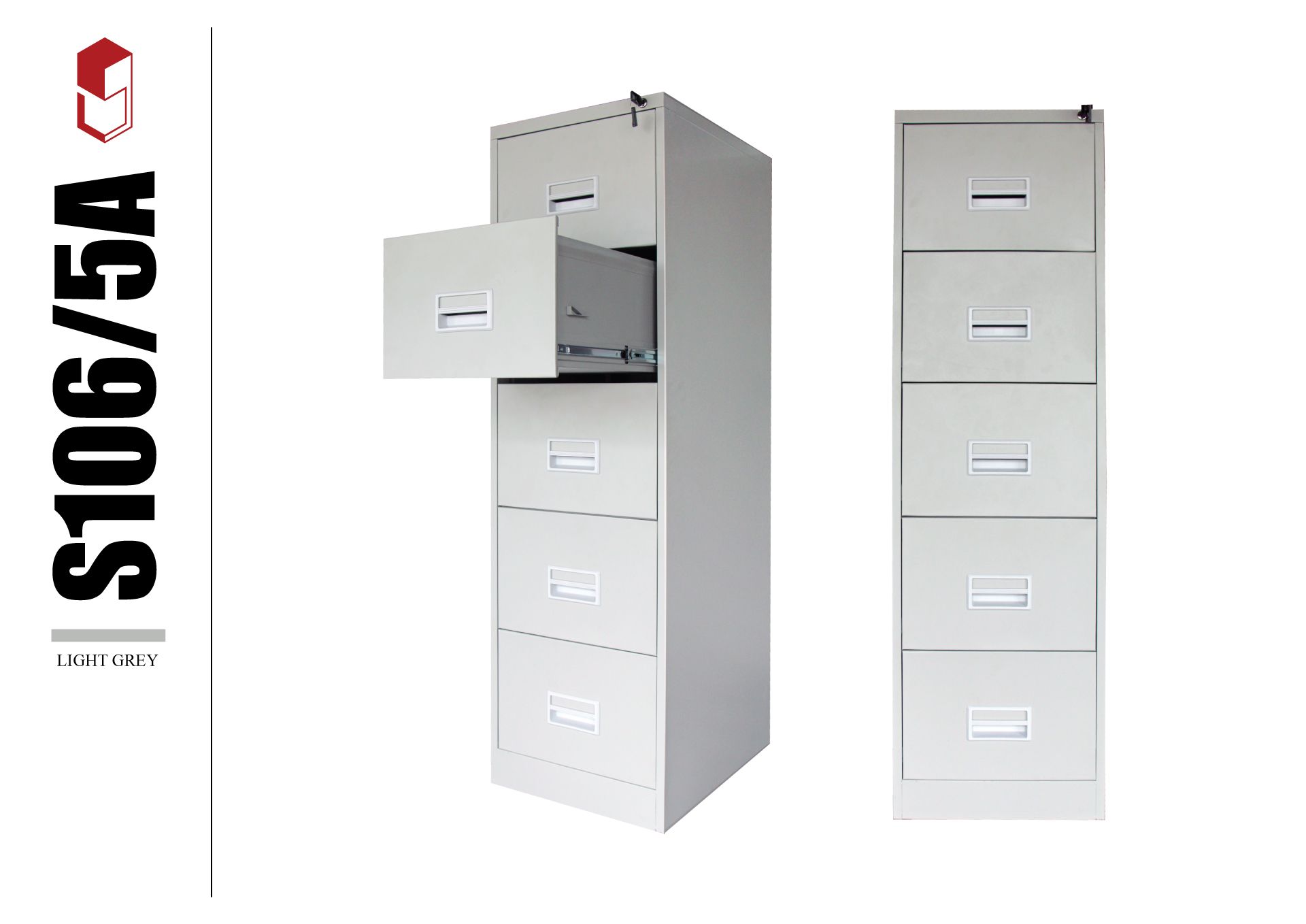 OKADA S106/5A 5 DRAWER FILING CABINET 1620(H) X 465(W) X 625(D)