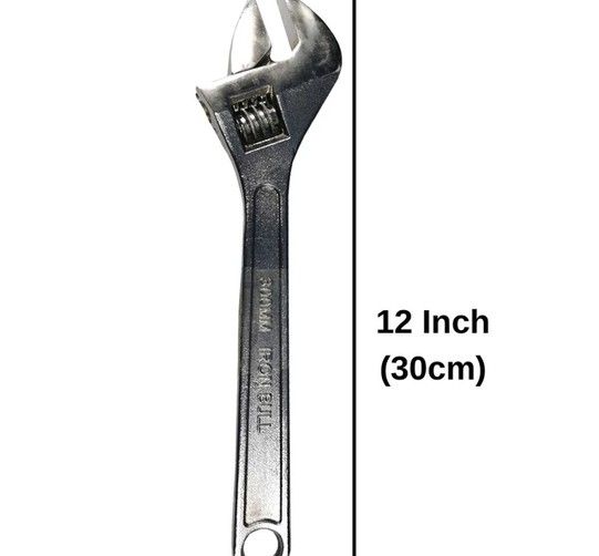QP 12" Iron Bull Chrome Adjustable Wrench