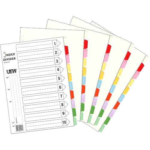 Index Divider A4 10 Colours/ 5 SET/pack