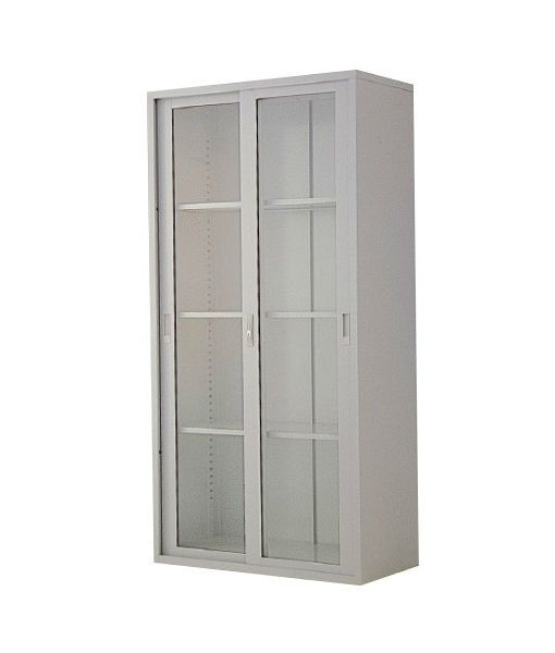 Metal Full Height Glass Sliding Door Cabinet