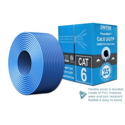 QP DINTEK CAT6 CABLE / UTP NETWORK CABLE 24AWG 305 METER