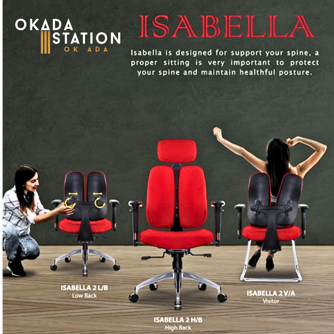 CLASSIC CHAIR ISABELLA 2 ERGONOMIC OFFICE CHAIR WITH ALUMINIUM LEG - ALL SIZE (FABRIC) / CLASSIC CHAIR / CHROME SERIES / ISABELLA SERIES / ERGONOMIC OFFICE CHAIR / EXECUTIVE CHAIR / ERGONOMIC EXECUTIVE CHAIR / OFFICE CHAIR / CHAIR / ISABELLA