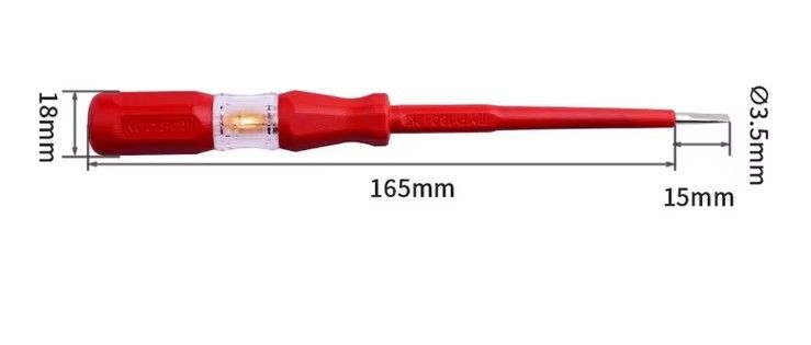 RUBICON RVT211 IS A HIGHQUALITY JAPANESEMADE 3.0MM X 65MM VOLTAGE TESTER SCREWDRIVER