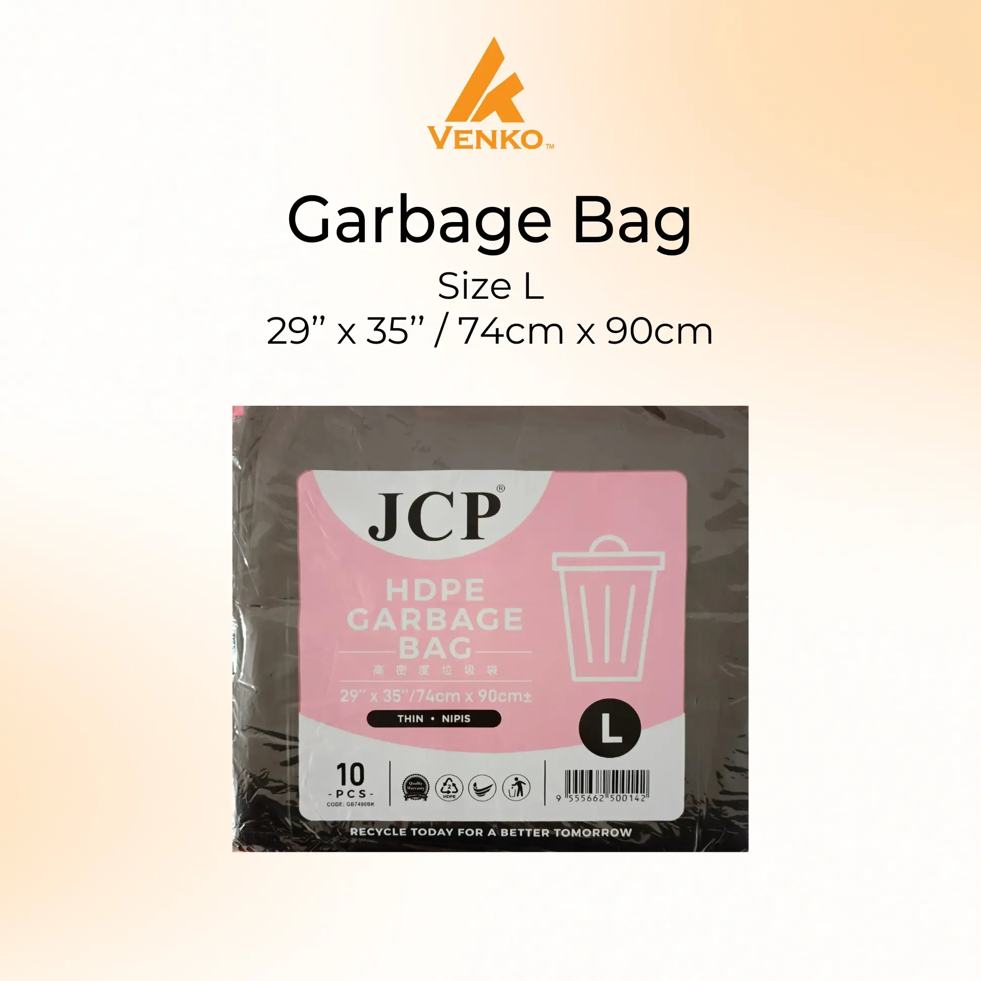 PLASTIK SAMPAH HITAM NIPIS (74CM X 90CM)