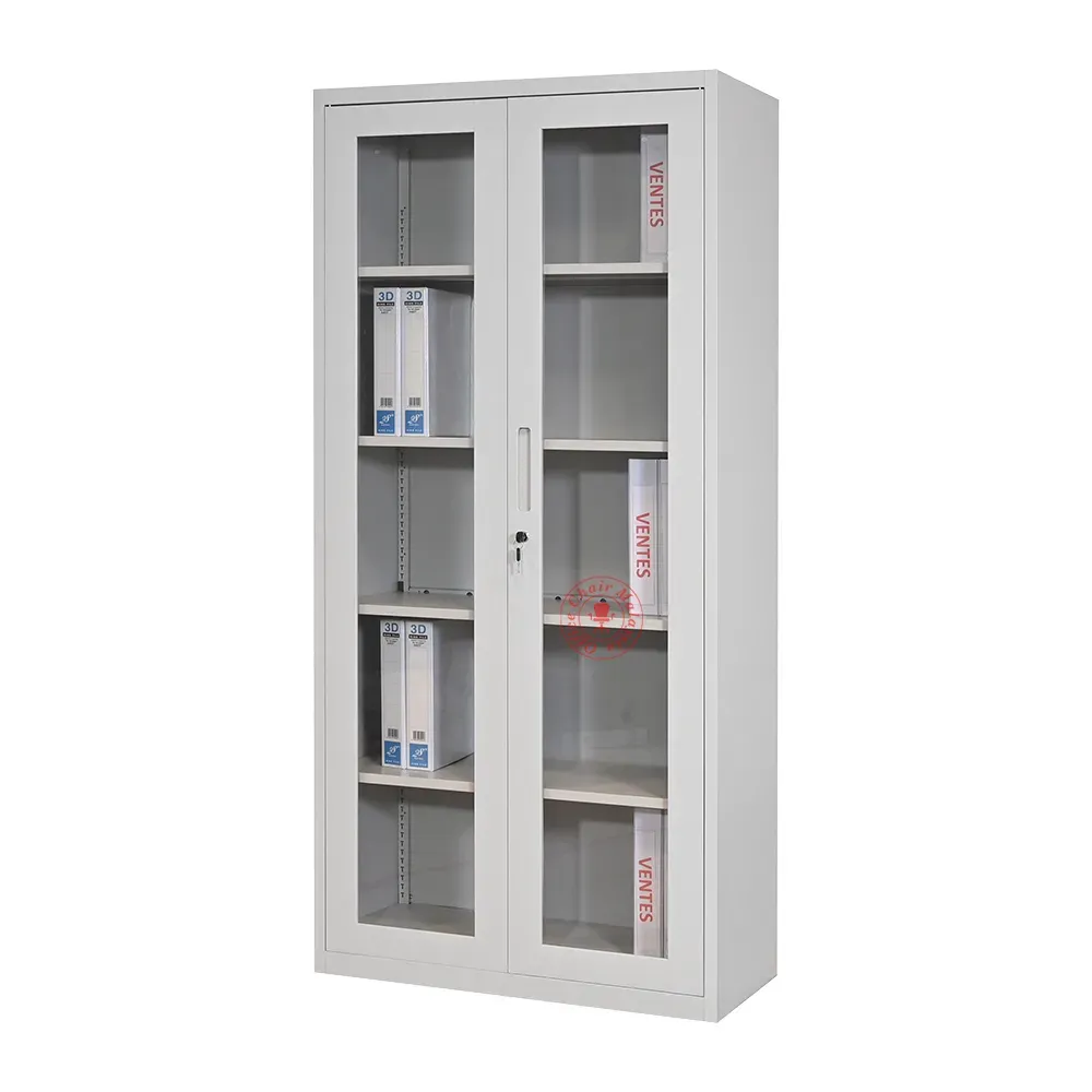 Others *Full Height-Jointed Glass & Steel Cabinet with Drawers (Swing Door)