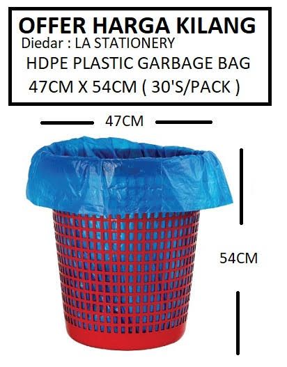 PLASTIK SAMPAH BIRU (47CM X 54CM)