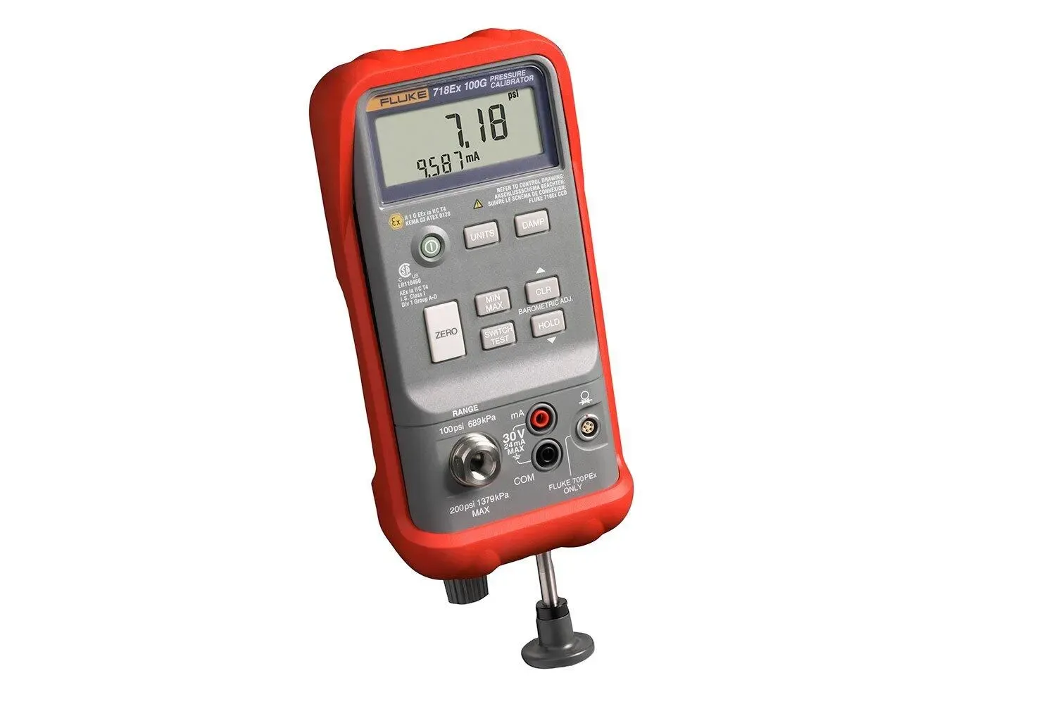 Others *"PRESSURE CALIBRATOR FLUKE 718Ex?100G, c/w 700HTH?1 c/w accessories ?Make?FLUKE 718Ex? 100G?Instrinsically Safe. Test Hose, Standard accessories"