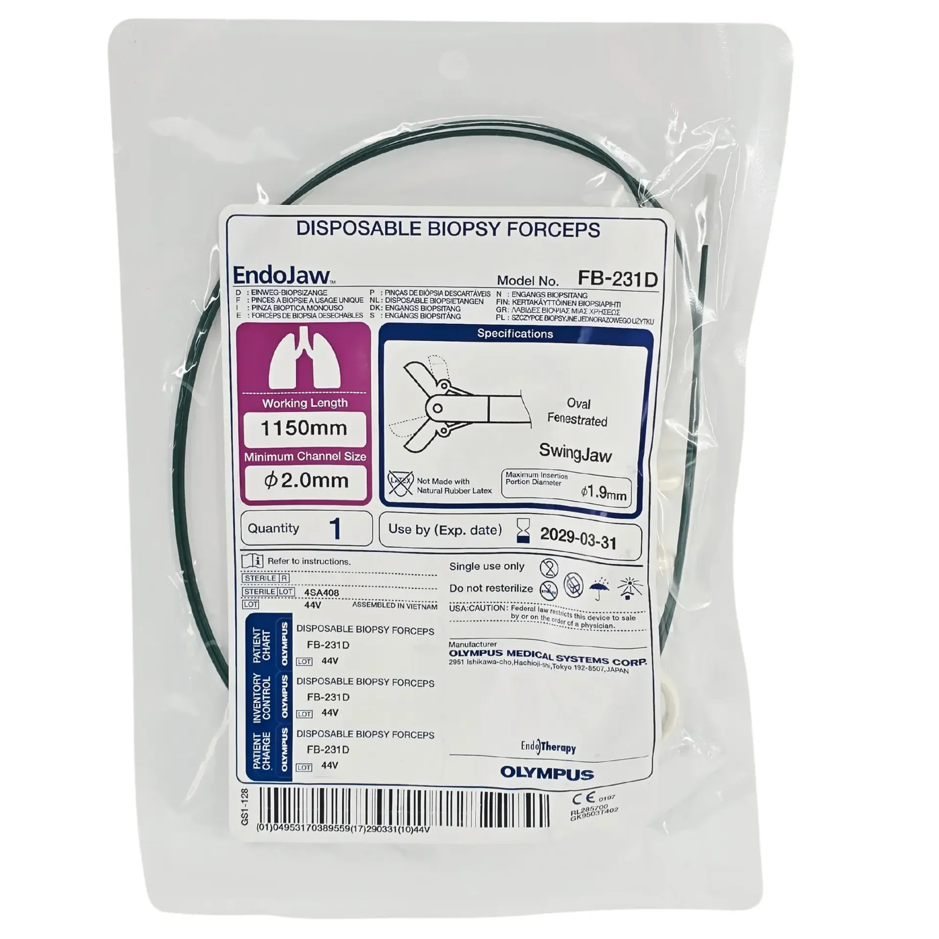 OLYMPUS FB-231D (20PCS/SET) SNGL. USE BIOPSY FOR