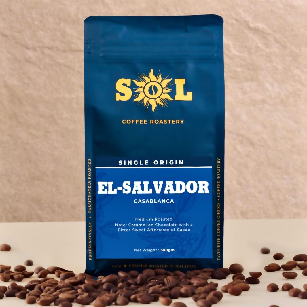 SOL ARABICA COFFEE BEANS ELSALVADOR BLEND 500G