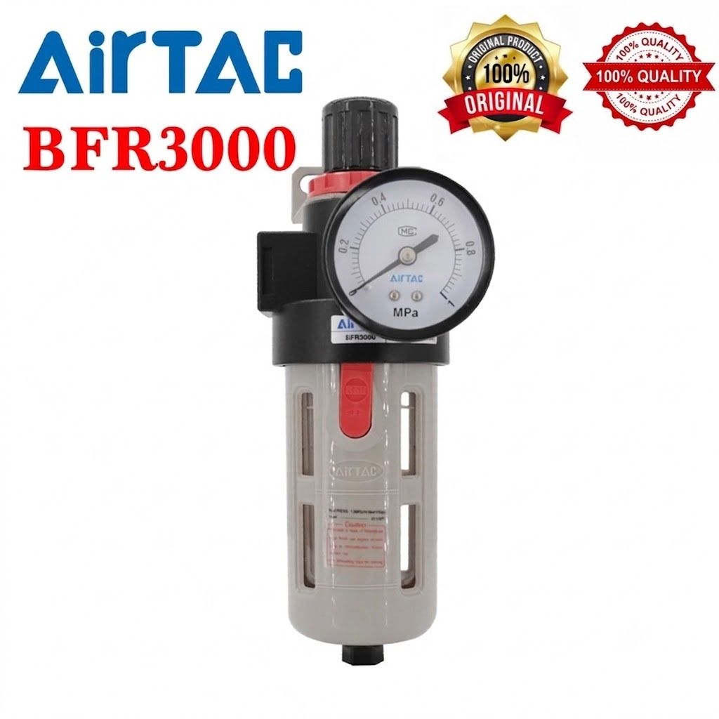 AirTAC BFR3000 3/8" Pneumatic Air Filter Regulator Water Separator Compressor Filter, Auto Drain