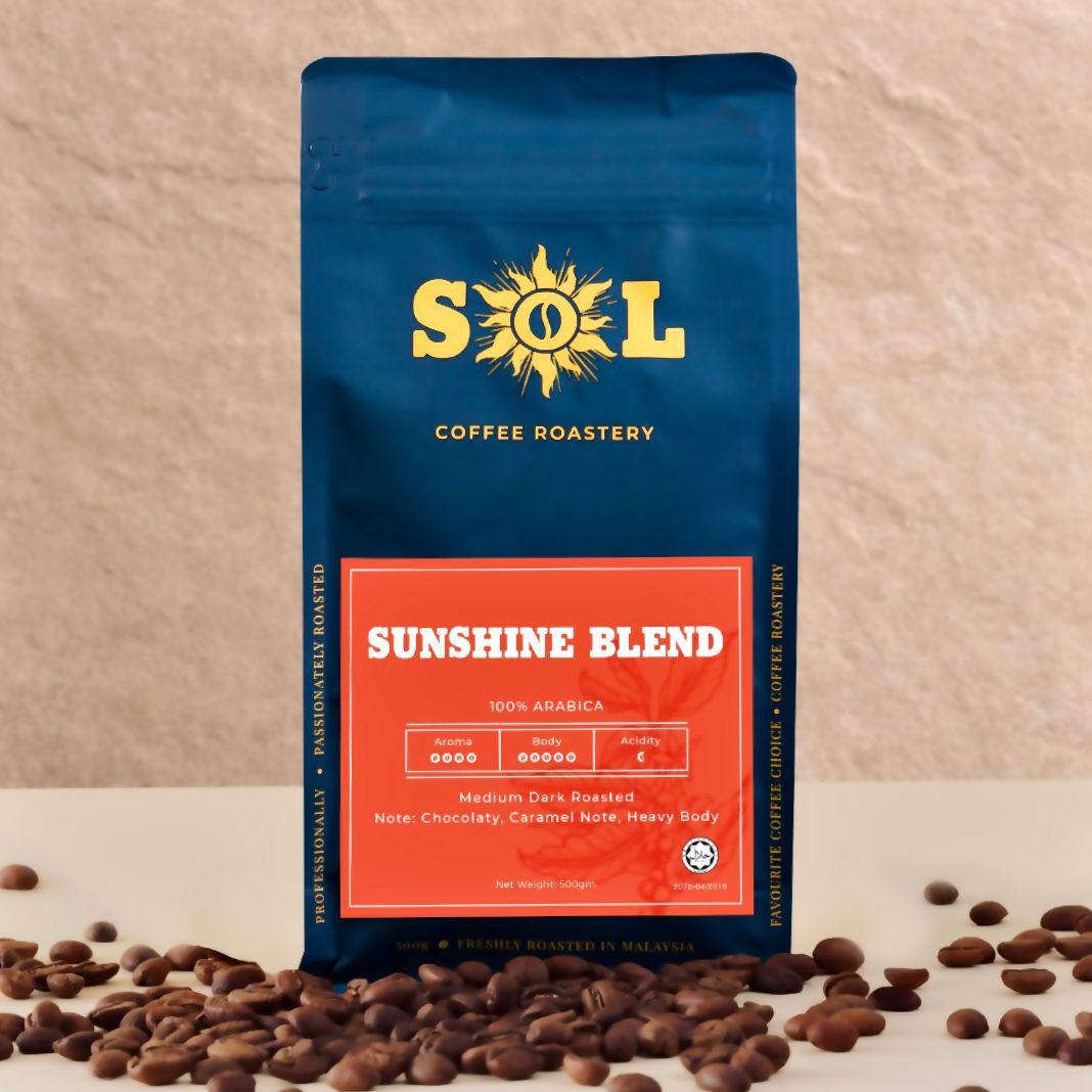 SUNSHINE BLEND - ARABICA COFFEE BEAN (WHOLE BEAN) 500GM/PKT