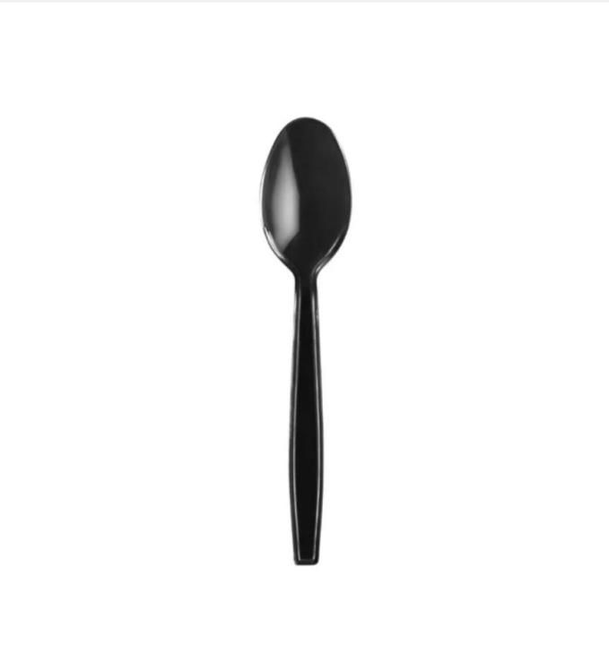 PS BLACK THICK SPOON 7IN (50PCS/40PKT/CTN)