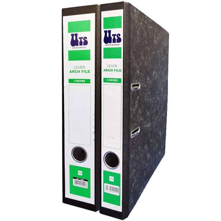 ST BLACK PAPERBOARD LEVER ARCH FILE 3"(75MM)