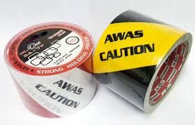 Caution Tape 72mmx50m / Pita Awas - Yellow & Black, Red & White