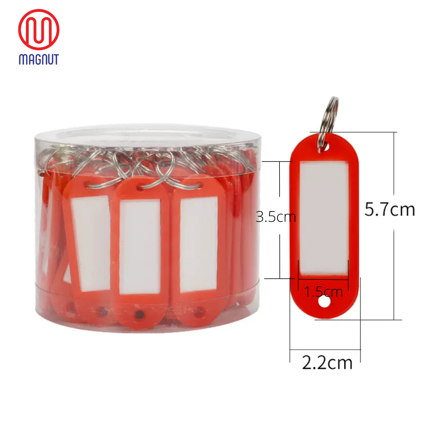 NA Plastic Keychain Label ID Name (RED)