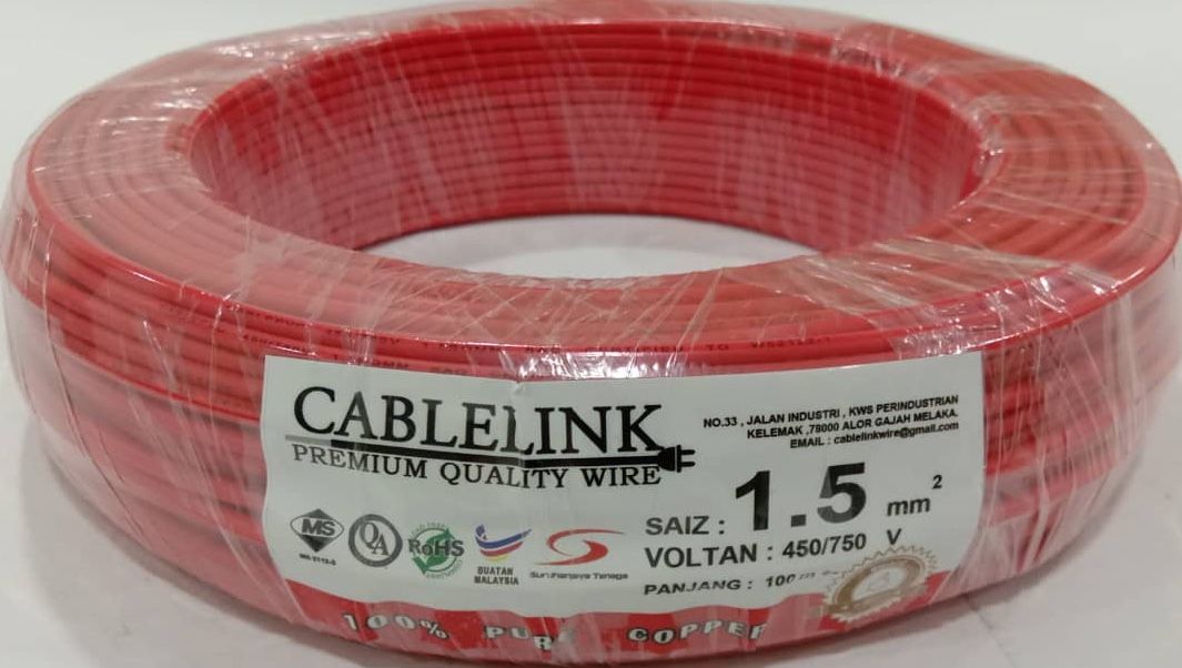 SE SETIA ELECTRIC CABLE LINK 1.5MM SINGLE CABLE (SIRIM) RED