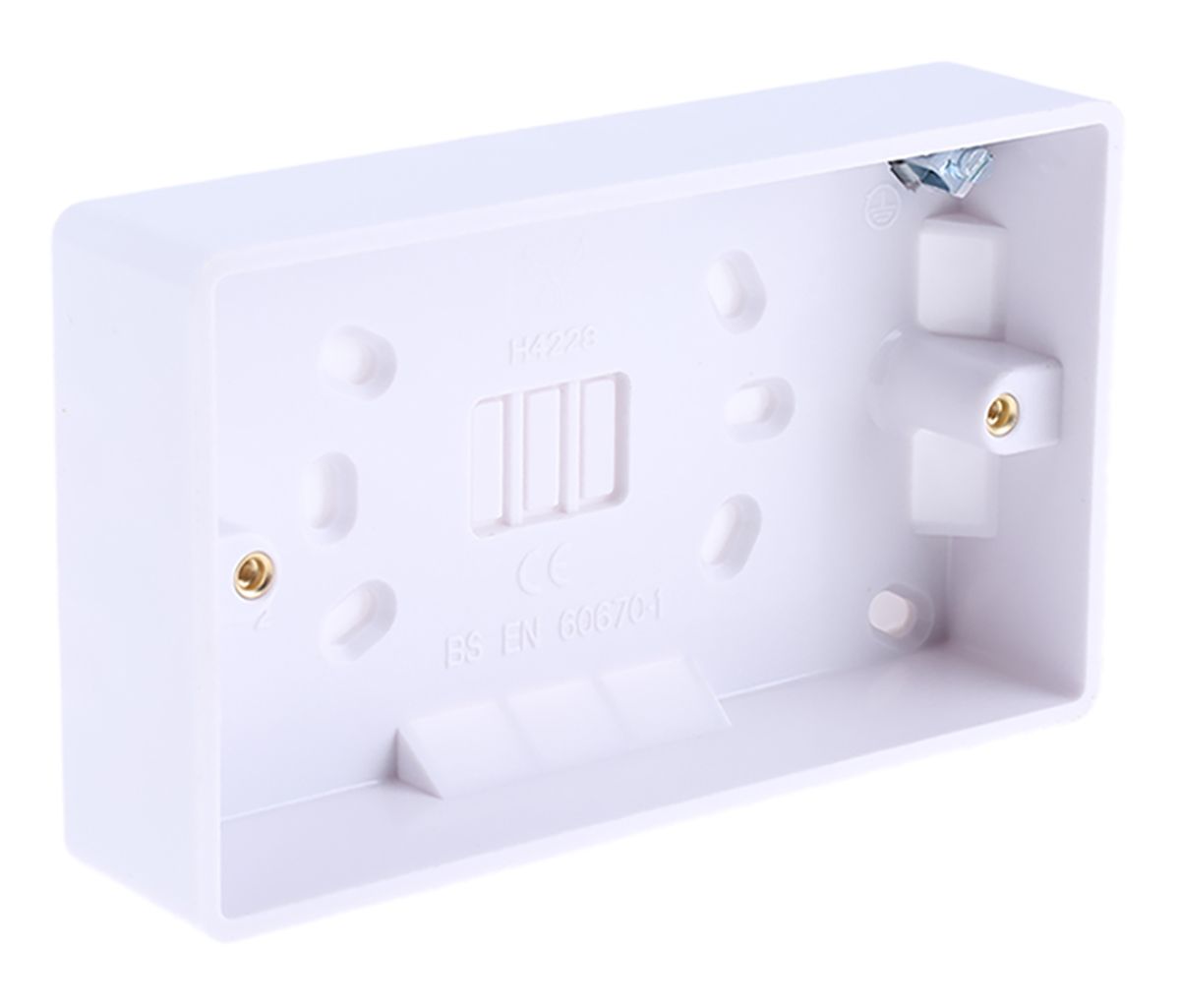 RS PRO White Back Box, BS, IP20, 2 Gangs, 147 x 86.6 x 28mm