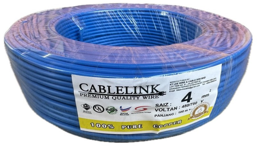 SE SETIA ELECTRIC CABLE LINK 4.0MM PVC CABLE (SIRIM) BLUE