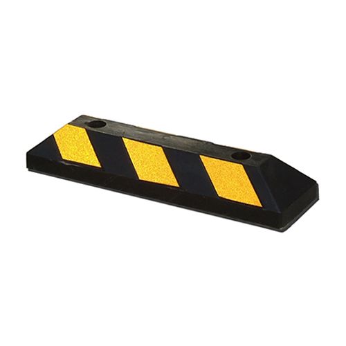 Reflective Rubber Parking Block Vehicle Wheel Stopper With Screw