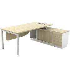 QP DIRECTOR L SHAPE TABLE SET WITH SIDE CABINET