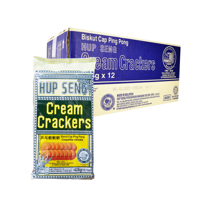 HUP SENG BISKUT CAP PING PONG 12*428G [CARTON]